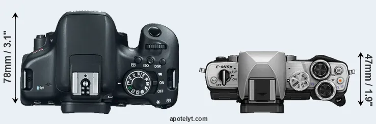Compare 750D versus E-M10 II top