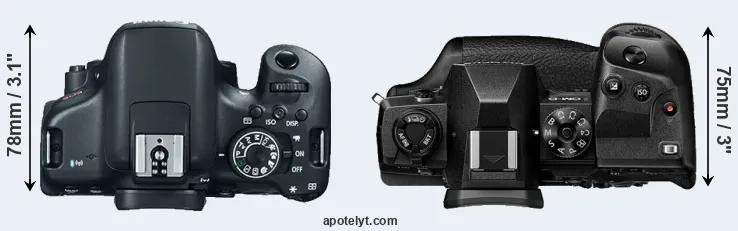 Compare 750D versus E-M1X top