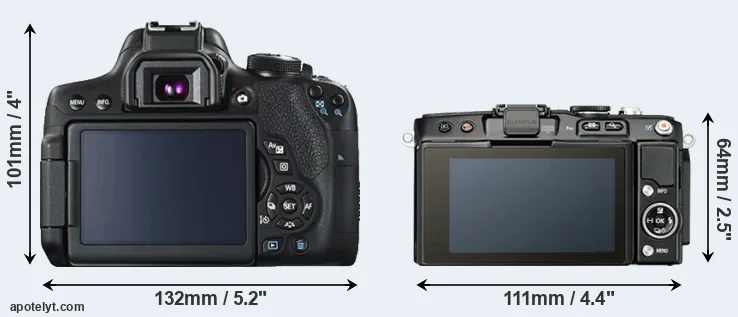 Comparison 750D or E-PL5 rear