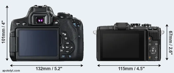Comparison 750D or E-PL7 rear