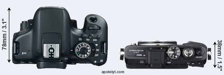 Compare 750D versus E-PL7 top