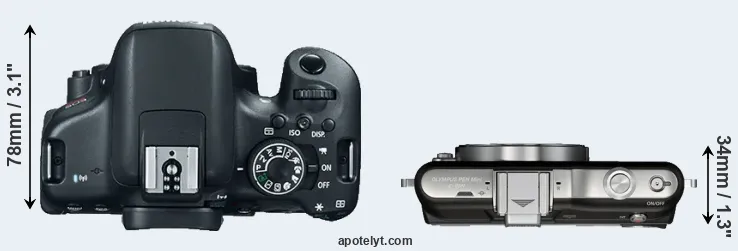Compare 750D versus E-PM1 top