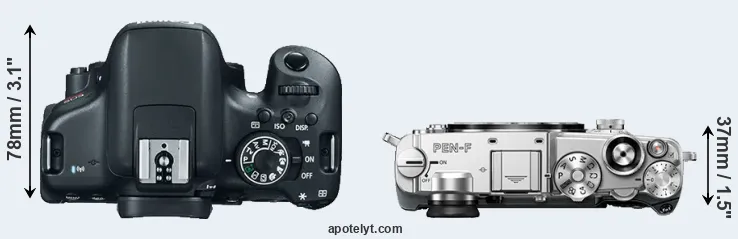 Compare 750D versus PEN-F top