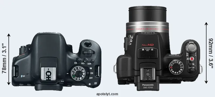 Compare 750D versus FZ100 top