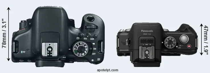 Compare 750D versus G3 top