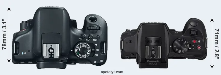 Compare 750D versus G6 top