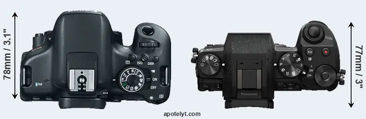 Compare 750D versus G7 top