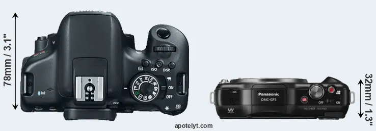Compare 750D versus GF3 top
