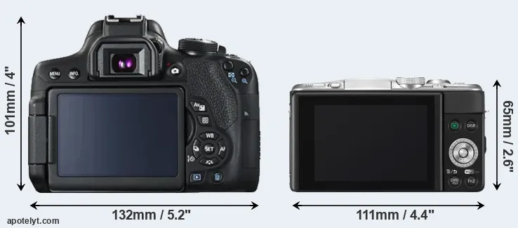 Comparison 750D or GF6 rear