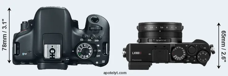Compare 750D versus LX100 II top