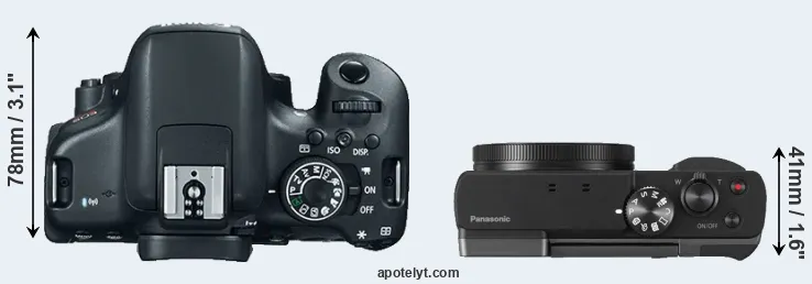 Compare 750D versus TZ90 top