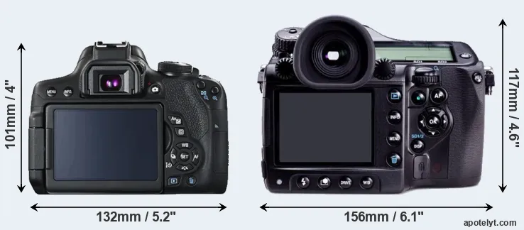 Comparison 750D or 645D rear