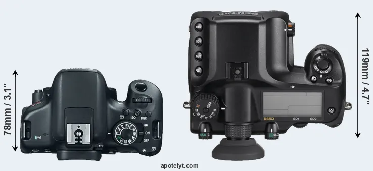 Compare 750D versus 645D top