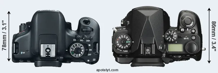 Compare 750D versus K-1 II top
