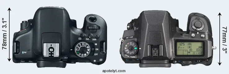Compare 750D versus K-3 top