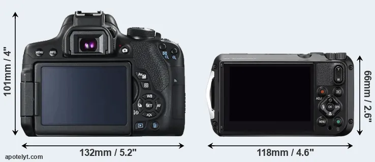 Comparison 750D or WG-6 rear