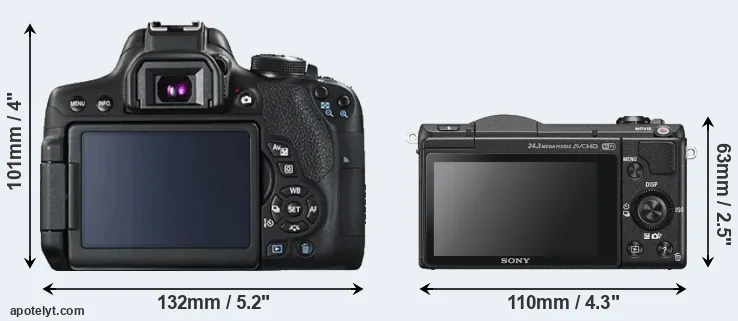 Comparison 750D or A5100 rear