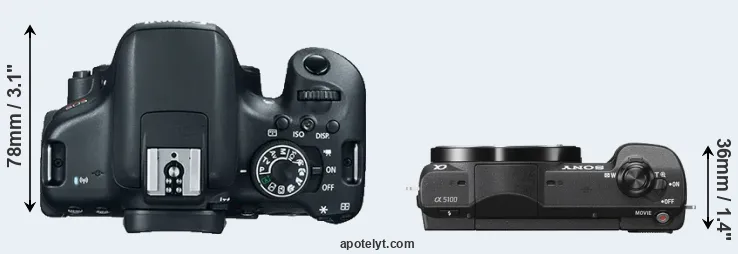Compare 750D versus A5100 top