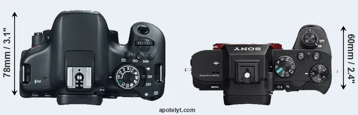 Compare 750D versus A7 II top