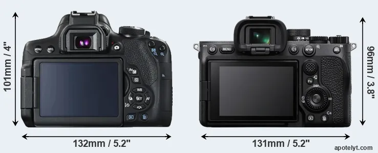 Comparison 750D or A7 IV rear