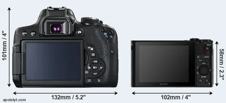 Comparison 750D or HX90V rear