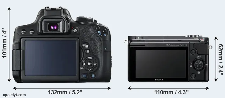 Comparison 750D or NEX-3N rear