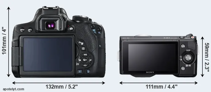 Comparison 750D or NEX-5N rear