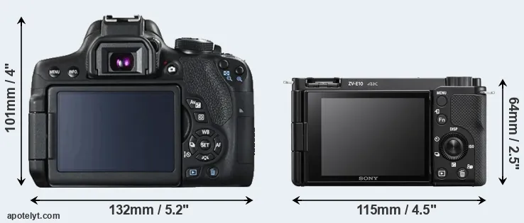 Comparison 750D or ZV-E10 rear