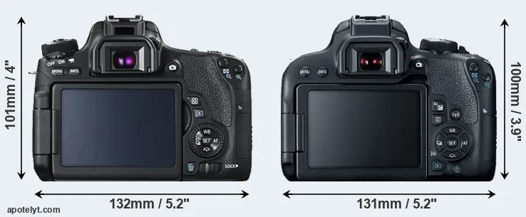 Comparison 760D or 800D rear