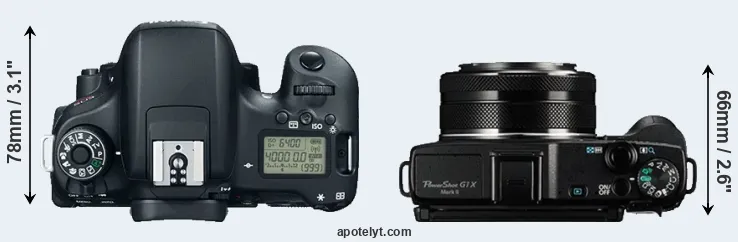 Compare 760D versus G1X Mark II top
