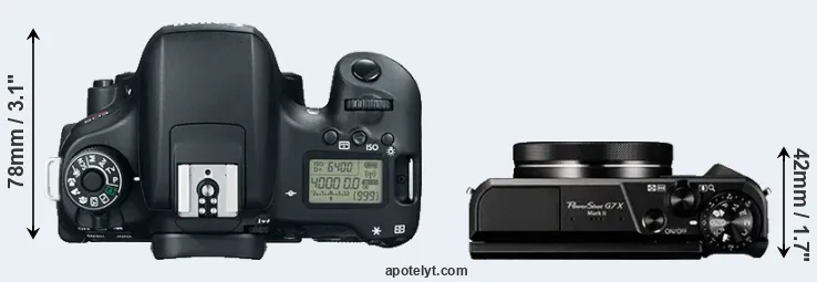 Compare 760D versus G7X Mark II top