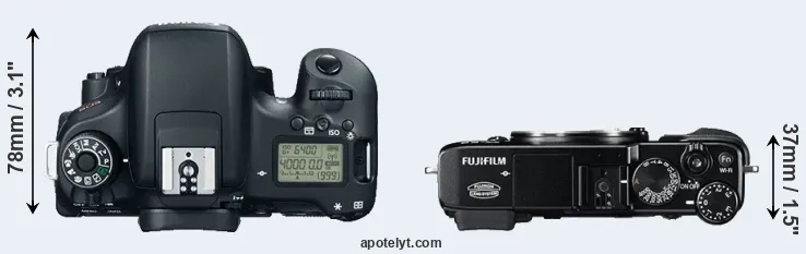 Compare 760D versus X-E2 top