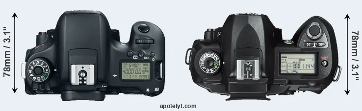 Compare 760D versus D70s top