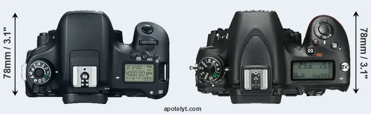 Compare 760D versus D750 top