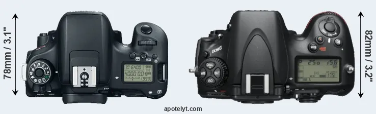 Compare 760D versus D800 top