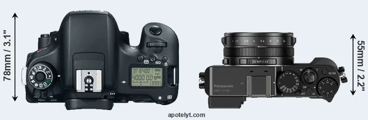 Compare 760D versus LX100 top