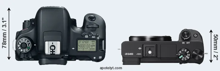Compare 760D versus A6400 top