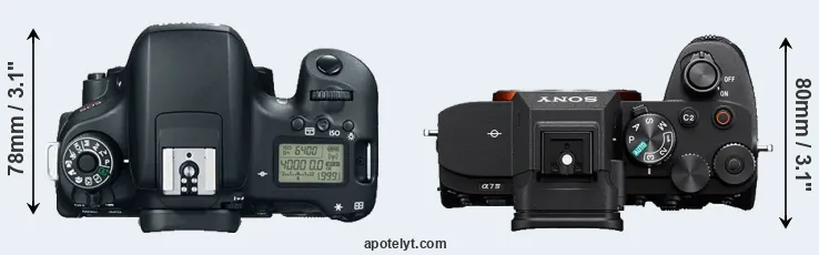 Compare 760D versus A7 IV top
