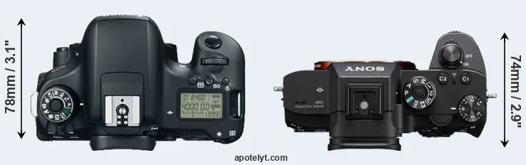 Compare 760D versus A7R III top