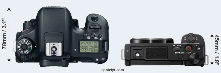 Compare 760D versus ZV-E10 top