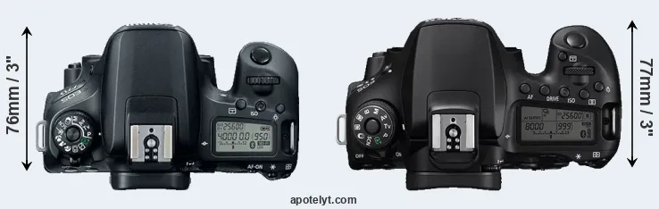 Compare 77D versus 90D top