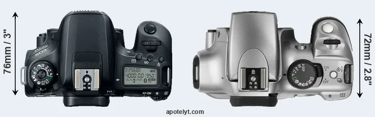 Compare 77D versus Rebel top