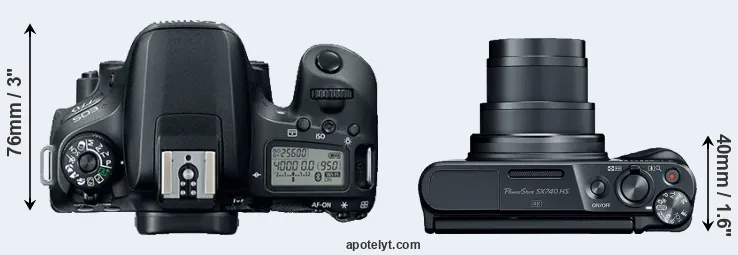 Compare 77D versus SX740 top