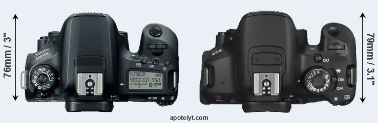 Compare 77D versus T4i top