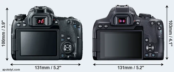 Comparison 77D or T8i rear