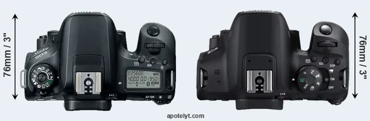 Compare 77D versus T8i top