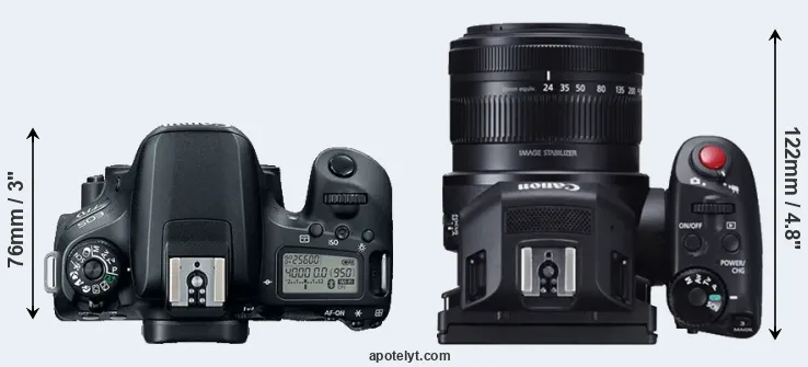 Compare 77D versus XC10 top