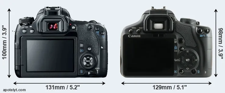 Comparison 77D or XSi rear