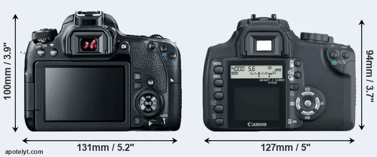 Comparison 77D or XT rear