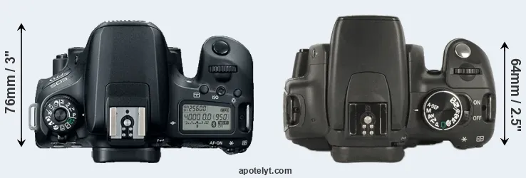 Compare 77D versus XT top
